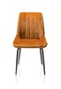 Chaise-poignee-Remon-tissu-orange-karese-jaune-ocre-pieds-noir-36683OKE-front-Habufa