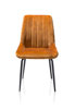 Chaise-poignee-Remon-tissu-orange-karese-jaune-ocre-pieds-noir-36683OKE-front-Habufa