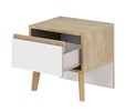 Chevet-1-tiroir-Larvik-decor-chene-clair-blanc-H0L.140-42cm-open-Gautier