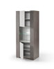 Colonne-vitrine-1-porte-Eva-decro-laque-brillant-beton-gris-beton-blanc-75cm-open-Alcos