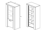 Colonne-vitrine-Elvis-decor-bois-chene-blanc-82cm-dessin-Oosterlynck