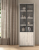 Colonne-vitrine-Lucca-KV1-chene-millenium-gris-clair-noir-ambi-Evan