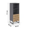 Commode 2 tiroirs-2 niches-Butte-6B25-Artisan oak-Metallic grey-03-Rauch