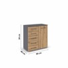 Commode-1 porte-5 tiroirs-Nevada-61V3-AC176-chene artisan-gris metallique-02-Rauch