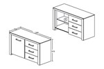 Commode-1_porte-3-tiroirs-Elvis-decor-bois-chene-blanc-120cm-dessin-Oosterlynck