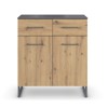Commode-2 portes-2 tiroirs-Butte-6B21-Artisan oak-Metallic grey-02-Rauch