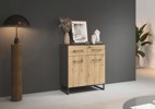 Commode-2 portes-2 tiroirs-Butte-6B21-Artisan oak-Metallic grey-04-Rauch