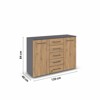 Commode-2 portes-5 tiroirs-Nevada-61V5-AC176-chene artisan-gris metallique-02-Rauch