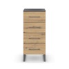 Commode-4 tiroirs-40 cm-Butte-6B20-Artisan oak-Metallic grey-02-Rauch