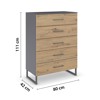 Commode-5 tiroir-80 x 111-Butte-6B24-Artisan oak-Metallic grey-03-Rauch