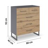 Commode-5 tiroirs-80 x 92-Butte-6B23-Artisan oak-Metallic grey-03-Rauch