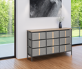 Commode-9-rangements-Lander-BS-N2366-frosted-black-leg-FLAIR-Crack-Home