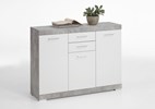 Commode-Bristol-3-Beton-LA-Weiß-Edelglanz-FMD
