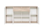 Commode-Jacky-3-decor-artisan-oak-chene-blanc-160cm-front-open-Finor