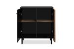 Commode-Monza-01D-chene-artisan-noir-ouvert-Finori