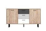 Commode-Orlando-4-decor-chene-gris-craft-noir-blanc-160cm-front-Finori