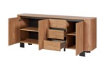 Dressoir-3 portes-3 tiroirs-Valerio-Noyer clair-02-Bauwens
