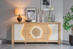 Dressoir-4 portes-Minerale-211200-chene brosse-ceramique beige-02-Girardeau