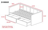 Lit-banquette-Zita-ZT-900-GR-tissu-gris-2-tiroirs-213cm-dimensions-Poldimar