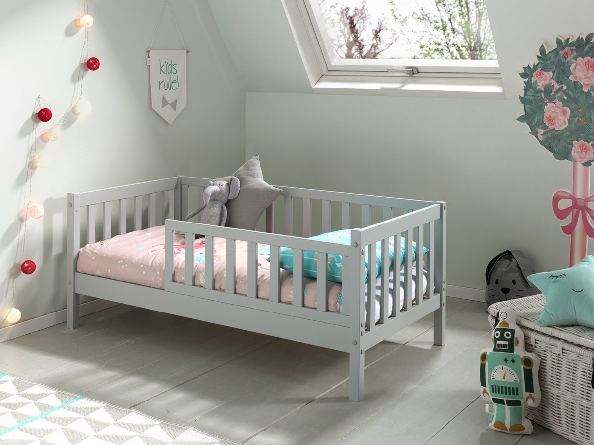 Lit enfant 2 ans et matelas Plume Gris