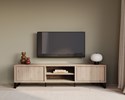 Meuble-TV-2-portes-2-niche-Naturel-millenium-oak-nature-K545-LB2-150cm-ambi-Meubar