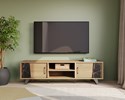 Meuble-TV-2-portes-2-niches-Richard-millenium-oak-nature-zebra-marble-K545ZEB-LB2-215cm-ambi-Evan