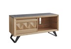 Meuble-tv-1-porte-2-niches-120cm-Delta-incrustation-pointes-de-diamant-111710-teinte-353-ton-brut-brosse-Girardeau
