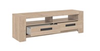 Meuble-tv-2-tiroirs-2-niches-Boston-decor-bois-chene-clair-J94335-182cm-open-Gautier