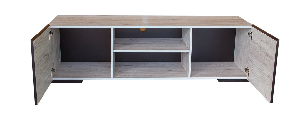 Meuble-tv-Elba-decor-papier-coloris-chene-blanchi-open-160cm-Divaco