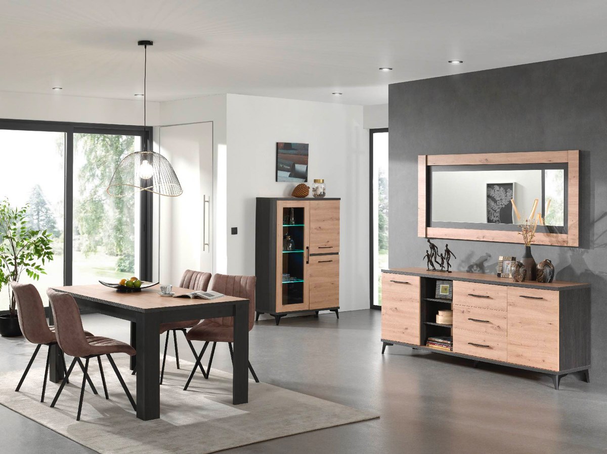 Salle-a-manger-Lodz-decor-papier-coloris-jesion-portland-dab-artisan-chaises-phil-brun-Divaco