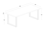 Table-Estrella-pied-U-decor-bois-industrial-oak-noir-190x95-dessin-Oosterlynck