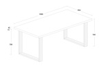 Table-Estrella-pied-U-decor-bois-industrial-oak-noir-220x95-dessin-Oosterlynck