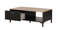 Table-de-salon-1-tiroir-Diagone-Manchester-decor-noir-E16050-110cm-open-Gautier
