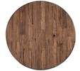Table-ronde-Kensington-9878-bois-recycle-pied-acier-brillant-chrome-140cm-plateau-Richmond
