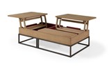 Table-salon-Boheme-decor-brun-beige-bois-creme-brule-poncage-grossier-rouge-pied-metal-noir-136cm-ouverte-AEF