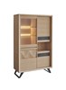 Vitrine-3-portes-1-niche-Delta-porte-vitree-gauche-coulissante-incrustation-pointe-de-diamant-111500-option-eclairage-989017-teinte-353-ton-brut-brosse-Girardeau