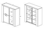 Vitrine-3-portes-Elvis-decor-bois-chene-blanc-133cm-dessin-Oosterlynck