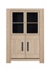 Vitrine-4-portes-Boston-decor-bois-chene-clair-J94250-125cm-front-Gautier