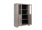Vitrine-4-portes-Boston-decor-bois-chene-gris-clair-J74250-125cm-open-Gautier