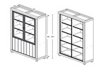 Vitrine-Eureka-decor-bois-chene-133cm-dessin-Oosterlynck