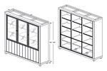 Vitrine-Eureka-decor-bois-chene-190cm-dessin-Oosterlynck