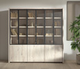 Vitrine-Lucca-W1-chene-millenium-gris-clair-noir-ambi-Evan