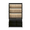 Vitrine-Valencia-melamine-black-oak-124cm-interieur-Dullaert