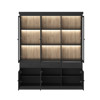Vitrine-Valencia-melamine-black-oak-181cm-3-portes-vitrees-interior-Dullaert