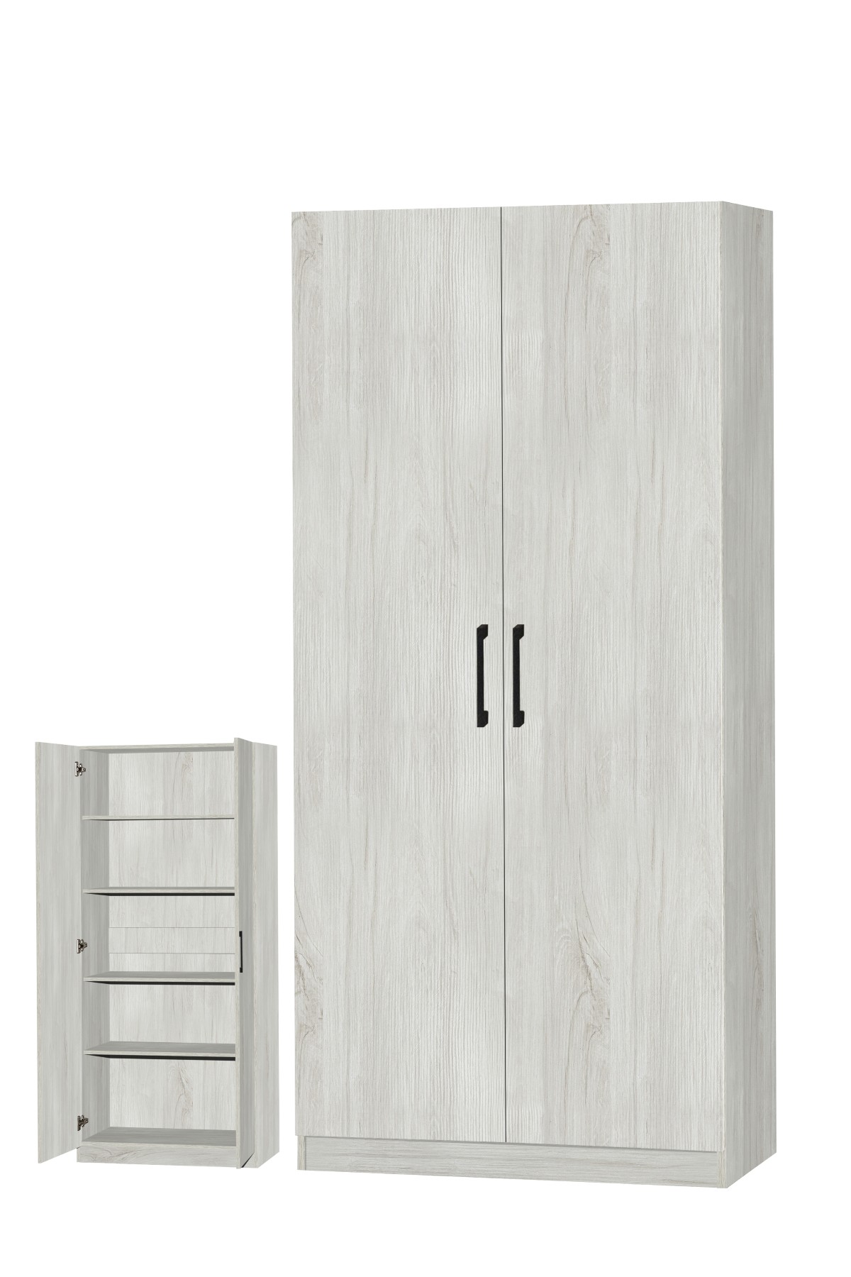 Armoire de rangement-2 portes-80 cm-200102-02-White oak-01-Oosterlynck