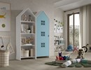 Armoire-1-porte+ bibliotheque-Casami-Bruges-MDF-lanque-bleu-01-Vipack