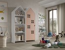 Armoire-1-porte+ bibliotheque-Casami-Bruges-MDF-lanque-rose-01-Vipack