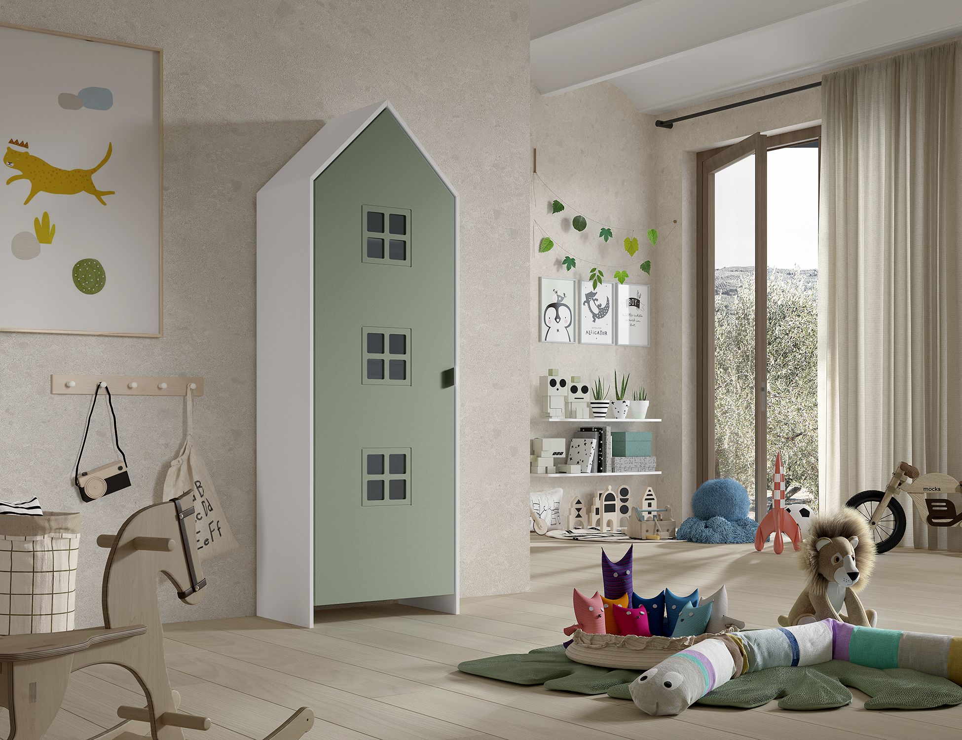 Armoire-1-porte-Casami-Bruges-MDF-lanque-vert-01-Vipack