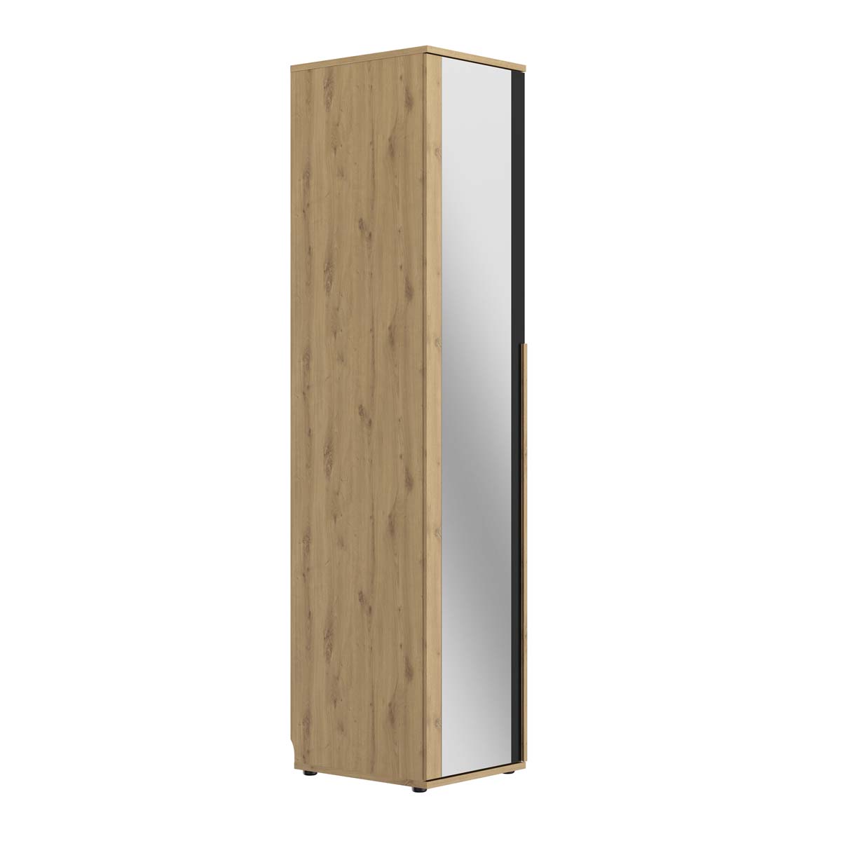 Armoire-1-porte-miroir-Rivoli-chene-artisan-1H3F050-02-Gautier