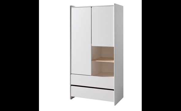 Armoire-2-portes-2-tiroirs-Kiddy-MDF-laque-blanc-90cm-Vipack